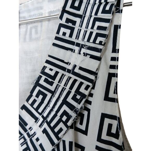 Tory Burch Dress Sz 4 Black White Geometric Print Sleeveless Cotton - Picture 9 of 16